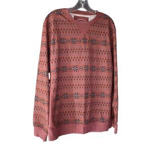 Men's Threads for Thoughts Rust Winter Christmas Theme Crew Neck Sweatshirt L